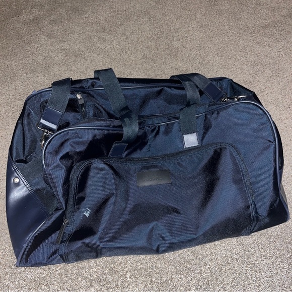 Versace Bags Versace Parfums Large Duffle Bag Navy Blue Weekender Travel Luggage With Strap